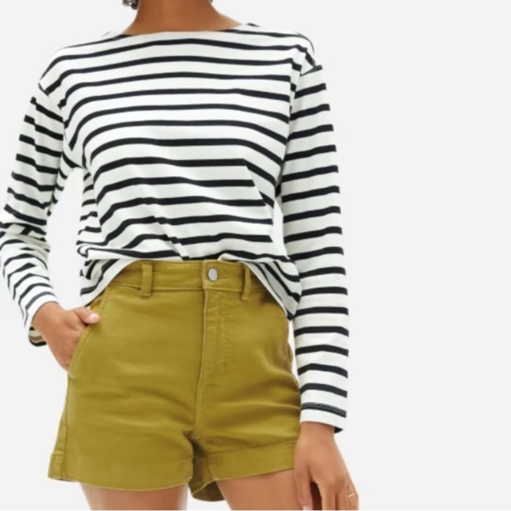 Everlane Chartreuse High Waisted Shorts